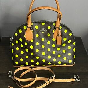 Coach Neon Dots Brown Logo Purse!